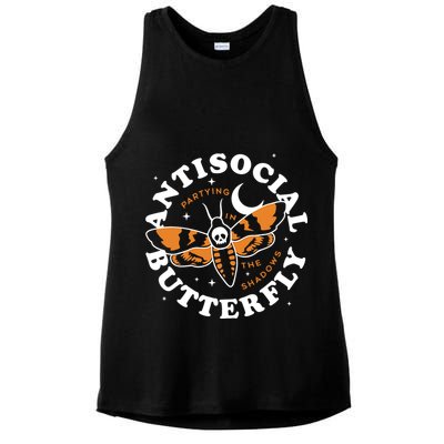 Antisocial Butterfly Partying In The Shadows Apparel Ladies PosiCharge Tri-Blend Wicking Tank
