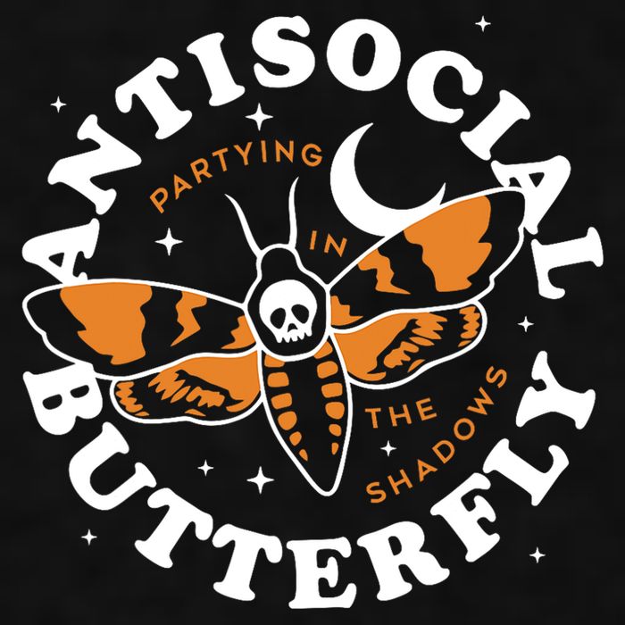 Antisocial Butterfly Partying In The Shadows Apparel Ladies PosiCharge Tri-Blend Wicking Tank