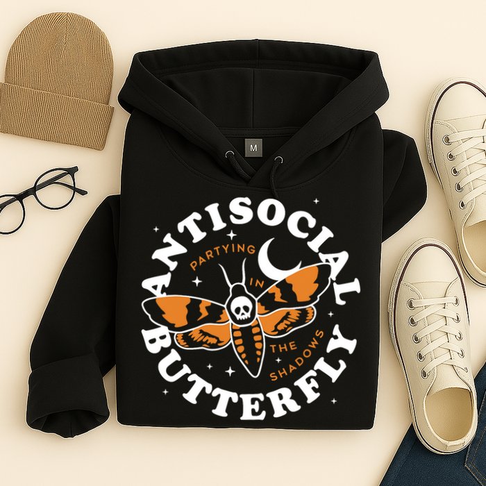 Antisocial Butterfly Partying In The Shadows Apparel Hoodie