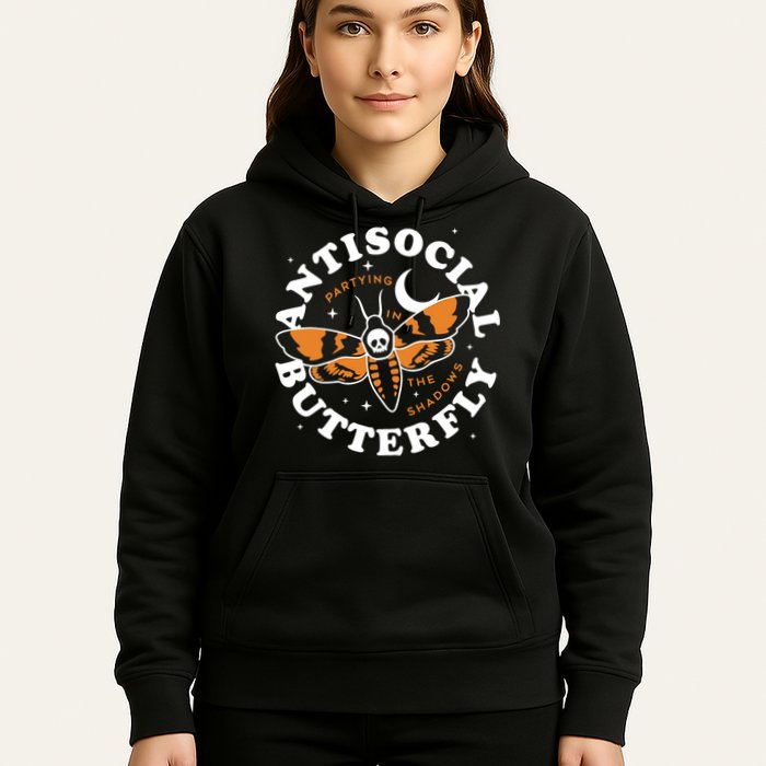 Antisocial Butterfly Partying In The Shadows Apparel Hoodie