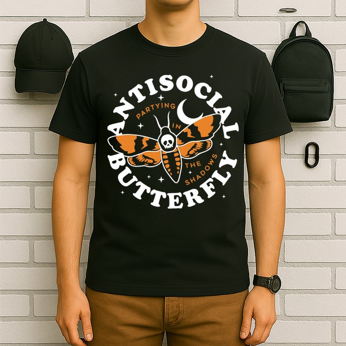 Antisocial Butterfly Partying In The Shadows Apparel T-Shirt
