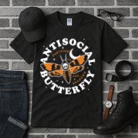 Antisocial Butterfly Partying In The Shadows Apparel Tall T-Shirt
