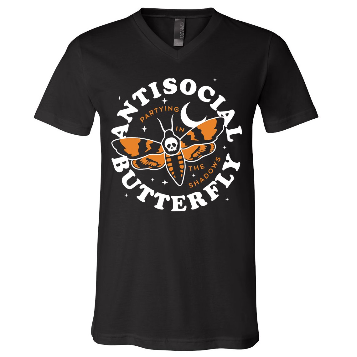 Antisocial Butterfly Partying In The Shadows Apparel V-Neck T-Shirt