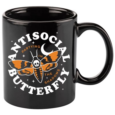 Antisocial Butterfly Partying In The Shadows Apparel 11oz C Handle Ceramic Mug