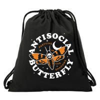 Antisocial Butterfly Partying In The Shadows Apparel Drawstring Bag