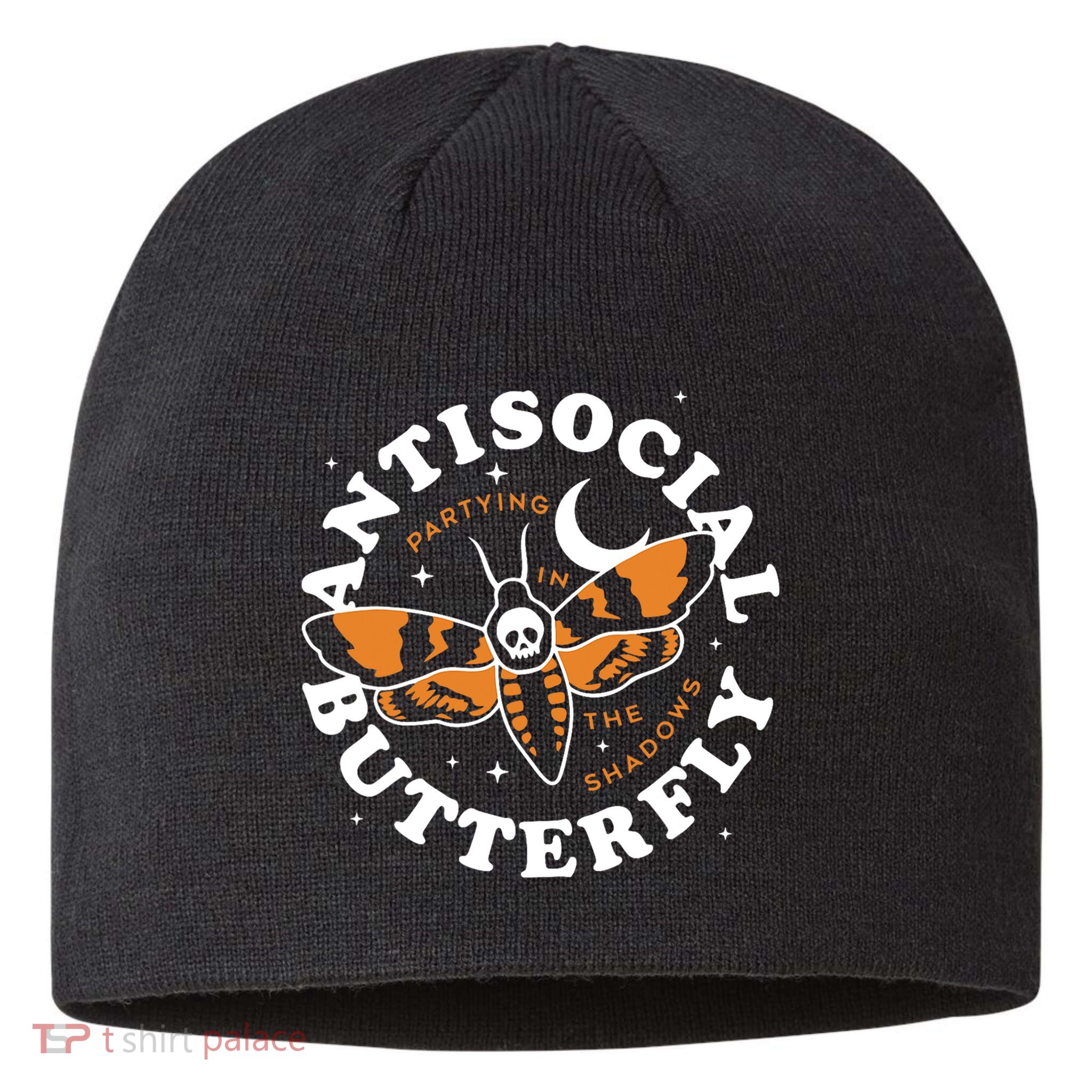 Antisocial Butterfly Partying In The Shadows Apparel Sustainable Beanie