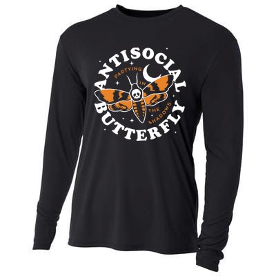 Antisocial Butterfly Partying In The Shadows Apparel Cooling Performance Long Sleeve Crew