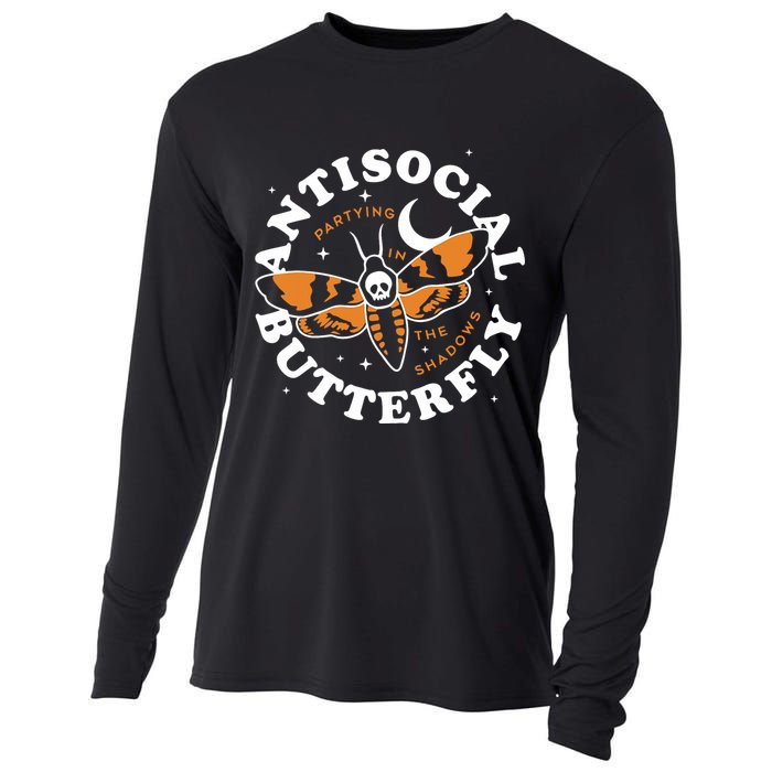 Antisocial Butterfly Partying In The Shadows Apparel Cooling Performance Long Sleeve Crew