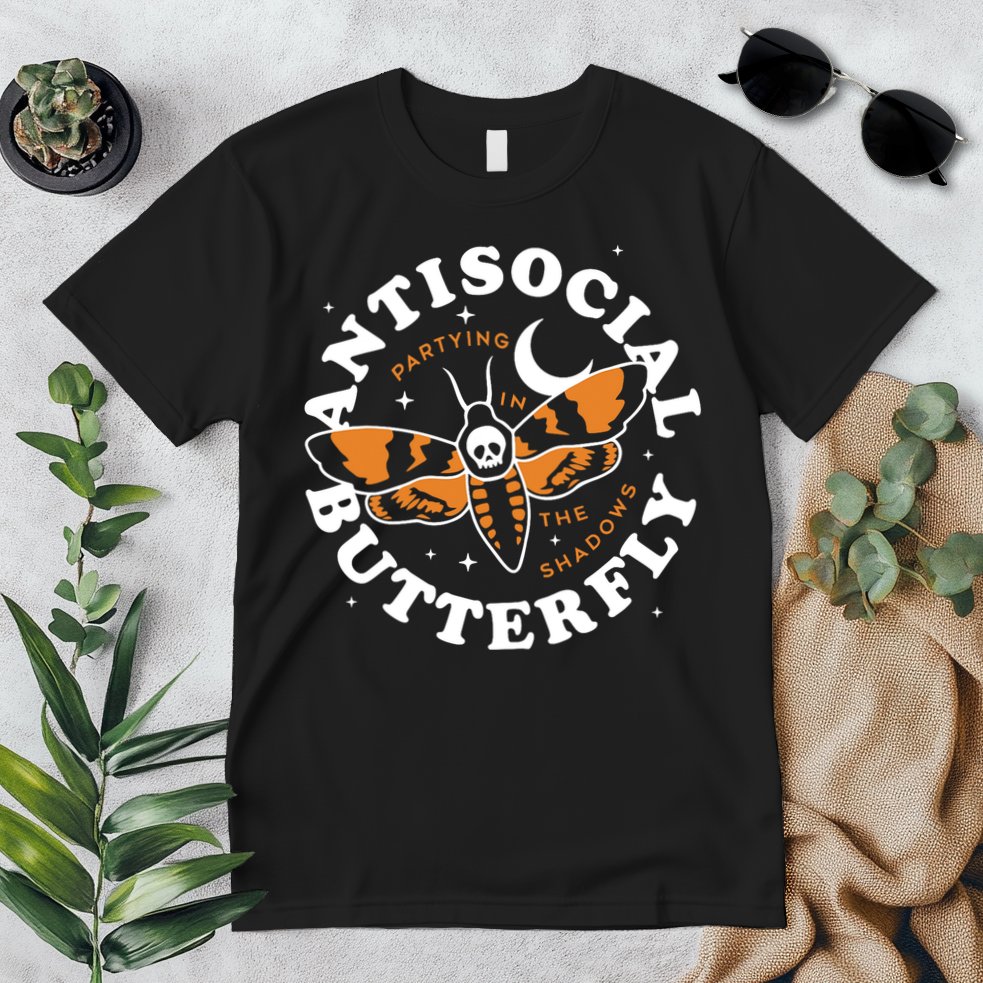 Antisocial Butterfly Partying In The Shadows Apparel Premium T-Shirt