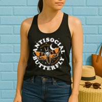 Antisocial Butterfly Partying In The Shadows Apparel Womens Tank Top