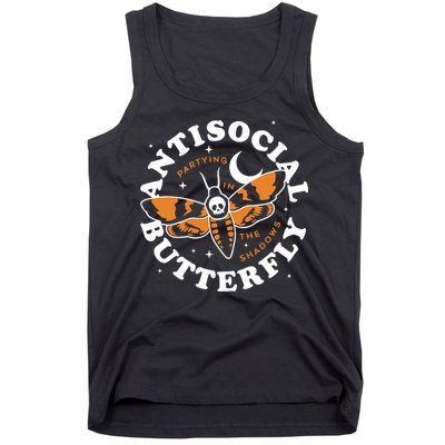 Antisocial Butterfly Partying In The Shadows Apparel Tank Top