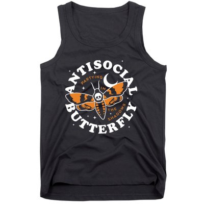 Antisocial Butterfly Partying In The Shadows Apparel Tank Top