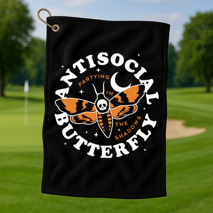 Antisocial Butterfly Partying In The Shadows Apparel Golf Towel