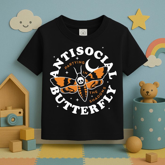 Antisocial Butterfly Partying In The Shadows Apparel Toddler T-Shirt