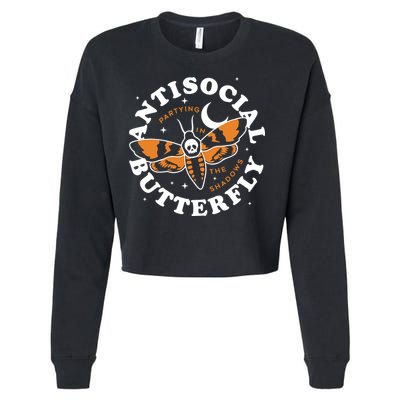 Antisocial Butterfly Partying In The Shadows Apparel Cropped Pullover Crew