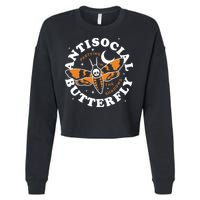 Antisocial Butterfly Partying In The Shadows Apparel Cropped Pullover Crew