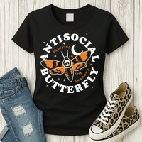 Antisocial Butterfly Partying In The Shadows Apparel Womens T-Shirt