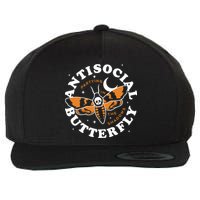 Antisocial Butterfly Partying In The Shadows Apparel Wool Snapback Cap