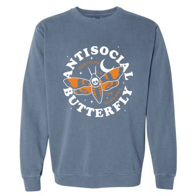 Antisocial Butterfly Partying In The Shadows Apparel Garment-Dyed Sweatshirt