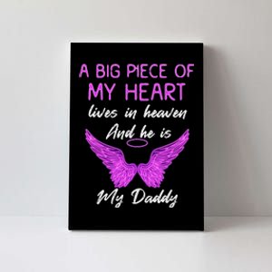 A Big Piece Of My Heart Lives In Heaven And He Is My Daddy Canvas