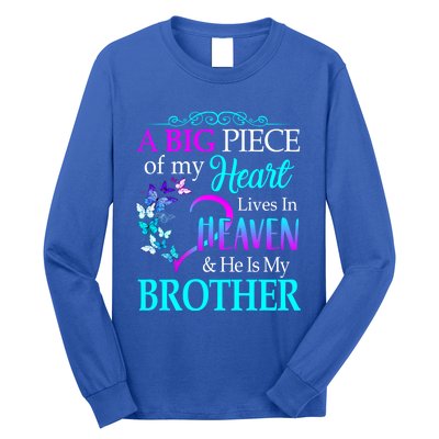 A Big Piece Of My Heart Live In Heaven He Is My Brother Gift Long Sleeve Shirt