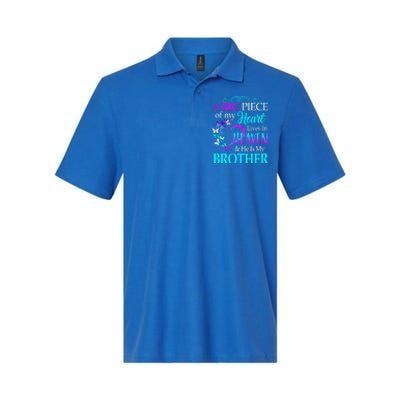 A Big Piece Of My Heart Live In Heaven He Is My Brother Gift Softstyle Adult Sport Polo