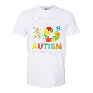 A Big Piece Of My Heart Has Autism And He's My Son Softstyle CVC T-Shirt