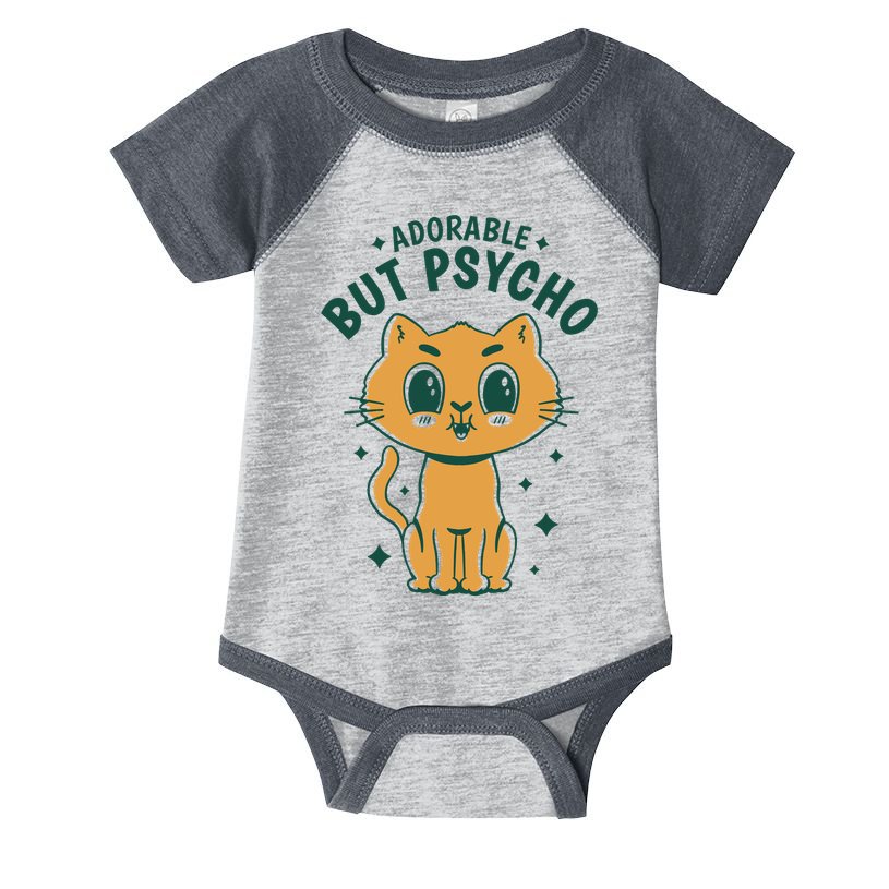Adorable But Psycho Funny Cat Infant Baby Jersey Bodysuit