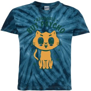 Adorable But Psycho Funny Cat Kids Tie-Dye T-Shirt