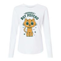 Adorable But Psycho Funny Cat Womens Cotton Relaxed Long Sleeve T-Shirt