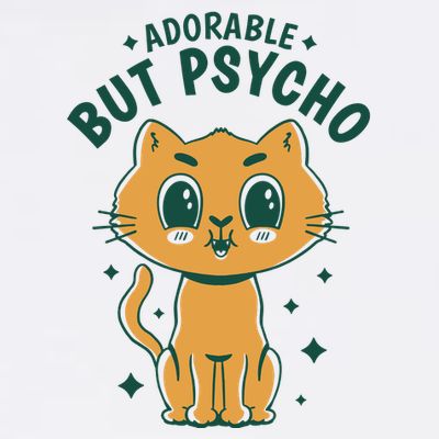 Adorable But Psycho Funny Cat T-Shirt