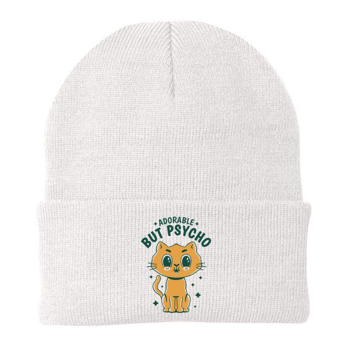 Adorable But Psycho Funny Cat Knit Cap Winter Beanie