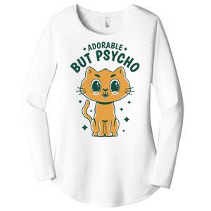 Adorable But Psycho Funny Cat Women's Perfect Tri Tunic Long Sleeve Shirt