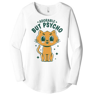 Adorable But Psycho Funny Cat Women's Perfect Tri Tunic Long Sleeve Shirt