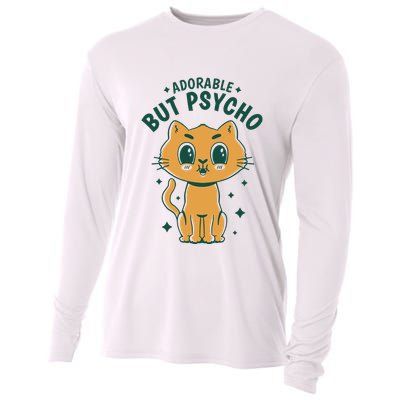 Adorable But Psycho Funny Cat Cooling Performance Long Sleeve Crew