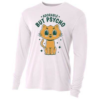 Adorable But Psycho Funny Cat Cooling Performance Long Sleeve Crew