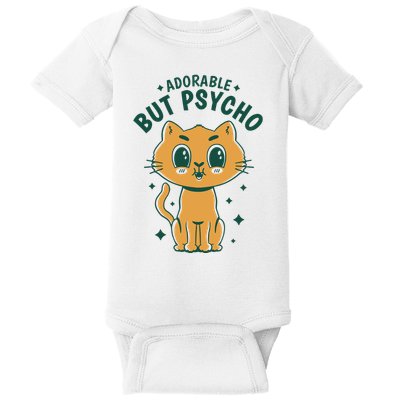 Adorable But Psycho Funny Cat Baby Bodysuit
