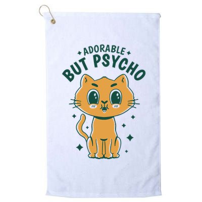 Adorable But Psycho Funny Cat Golf Towel