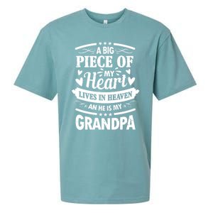 A Big Piece Of My Heart Lives In Heaven And He Is My Grandpa Cool Gift Sueded Cloud Jersey T-Shirt