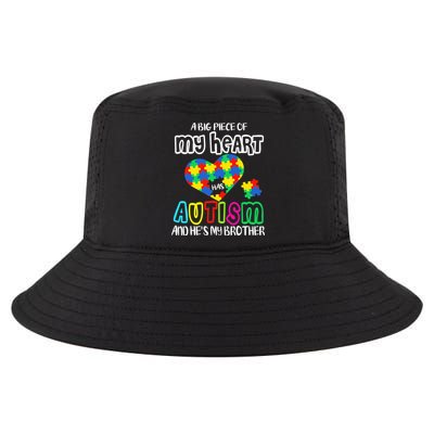 A Big Piece Of My Heart Has Autism And He's My Brother Cool Comfort Performance Bucket Hat