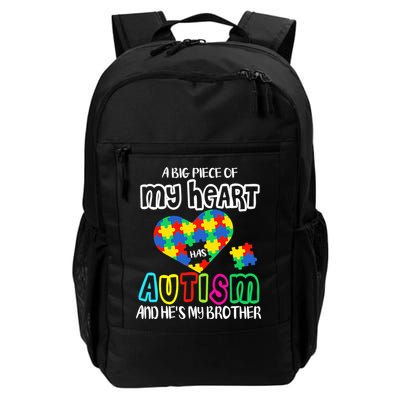A Big Piece Of My Heart Has Autism And He's My Brother Backpack