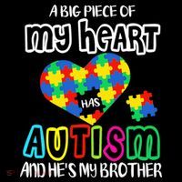 A Big Piece Of My Heart Has Autism And He's My Brother Sustainable Bucket Hat