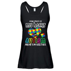 A Big Piece Of My Heart Has Autism And He's My Brother Ladies Essential Flowy Tank