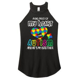 A Big Piece Of My Heart Has Autism And He's My Brother Women's Perfect Tri Rocker Tank