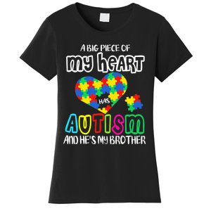 A Big Piece Of My Heart Has Autism And He's My Brother Women's T-Shirt