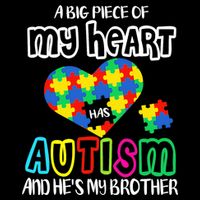 A Big Piece Of My Heart Has Autism And He's My Brother Zip Tote Bag