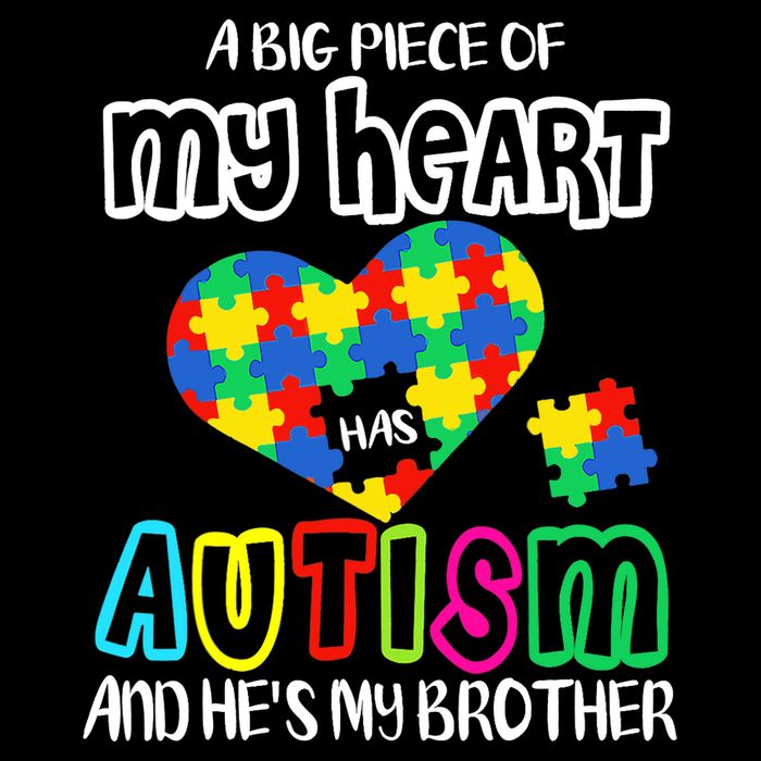 A Big Piece Of My Heart Has Autism And He's My Brother Zip Tote Bag