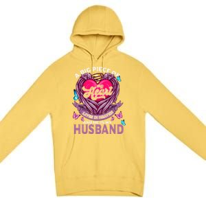 A Big Piece Of My Heart Lives In Heaven And He Is My Husband Cute Gift Premium Pullover Hoodie