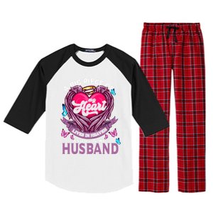 A Big Piece Of My Heart Lives In Heaven And He Is My Husband Cute Gift Raglan Sleeve Pajama Set