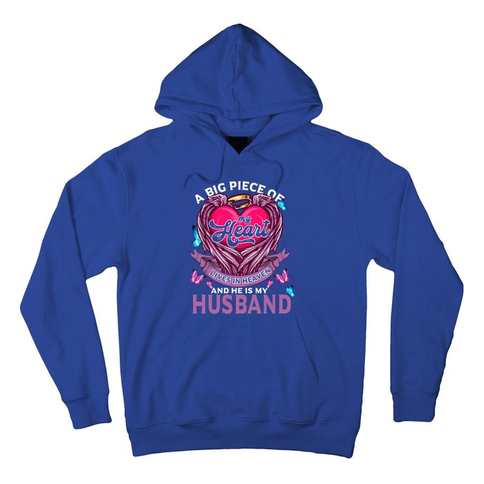 A Big Piece Of My Heart Lives In Heaven And He Is My Husband Cute Gift Hoodie